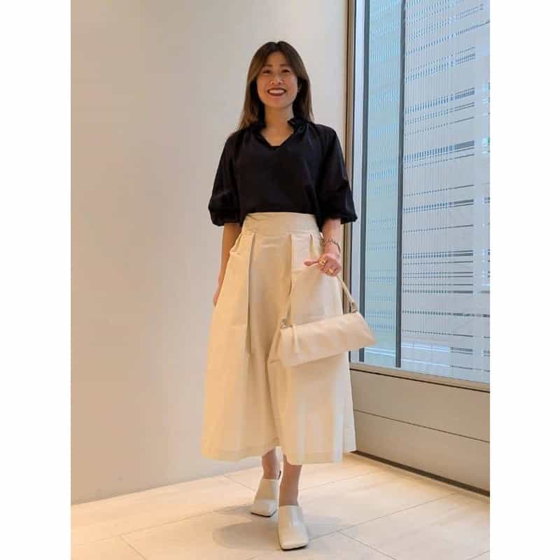 BARNEYS NEW YORK スクエアトゥ ミュールサンダル WHITE