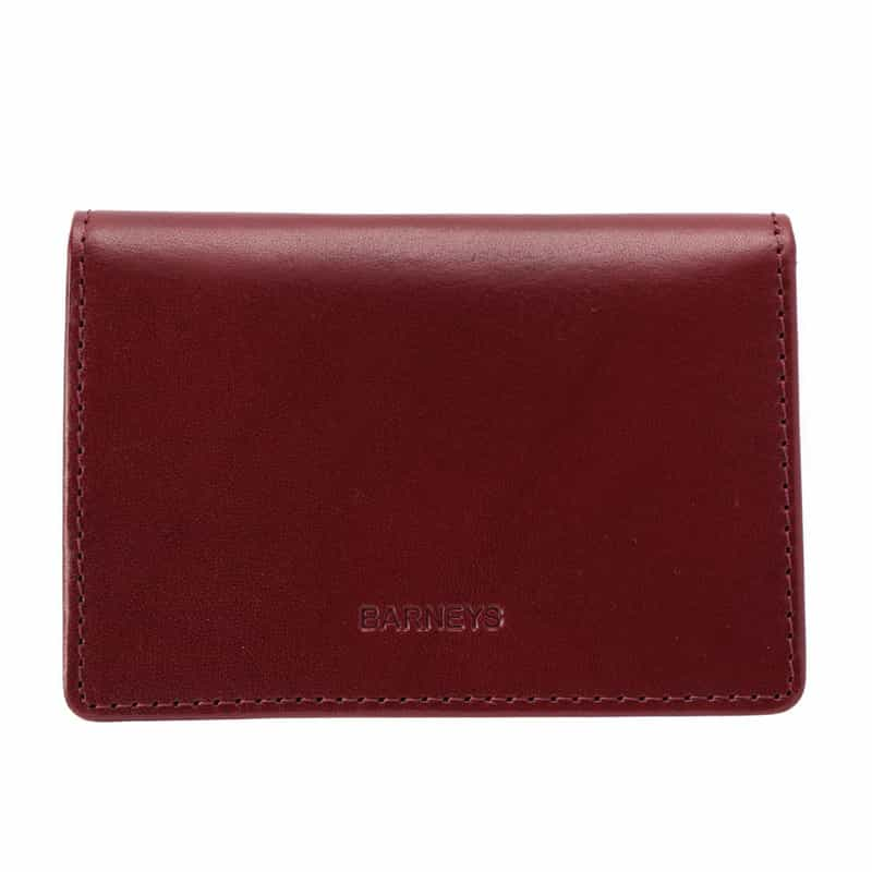 BARNEYS NEW YORK "BARNEYS" ロゴ入りレザーカードケース RED