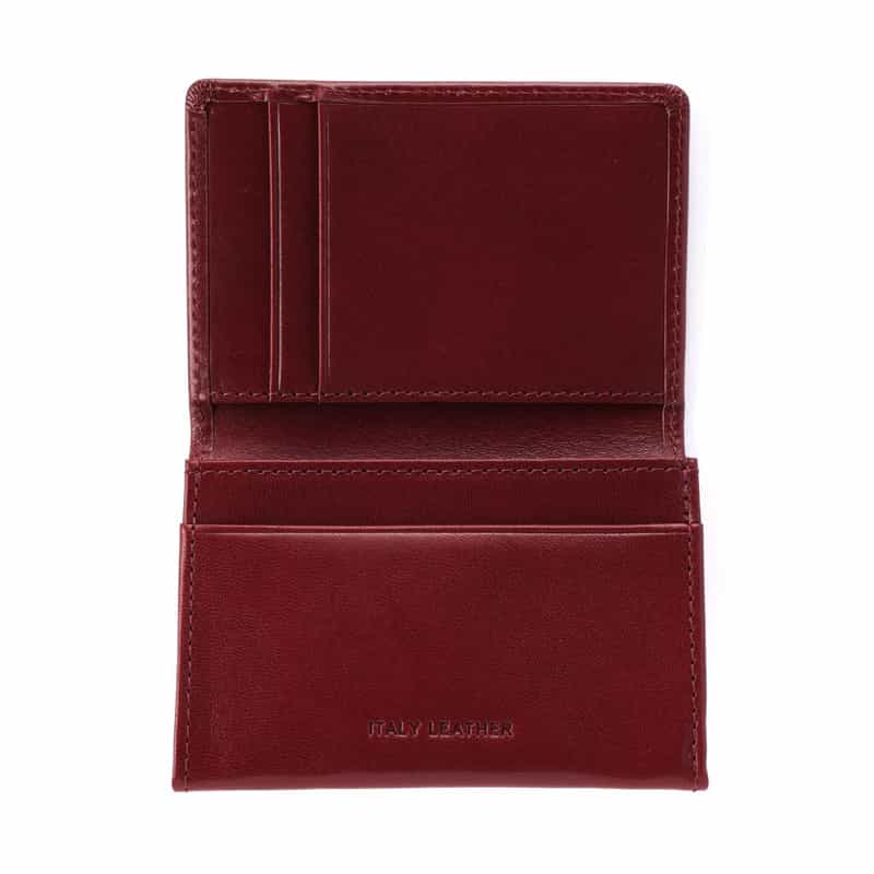 BARNEYS NEW YORK "BARNEYS" ロゴ入りレザーカードケース RED