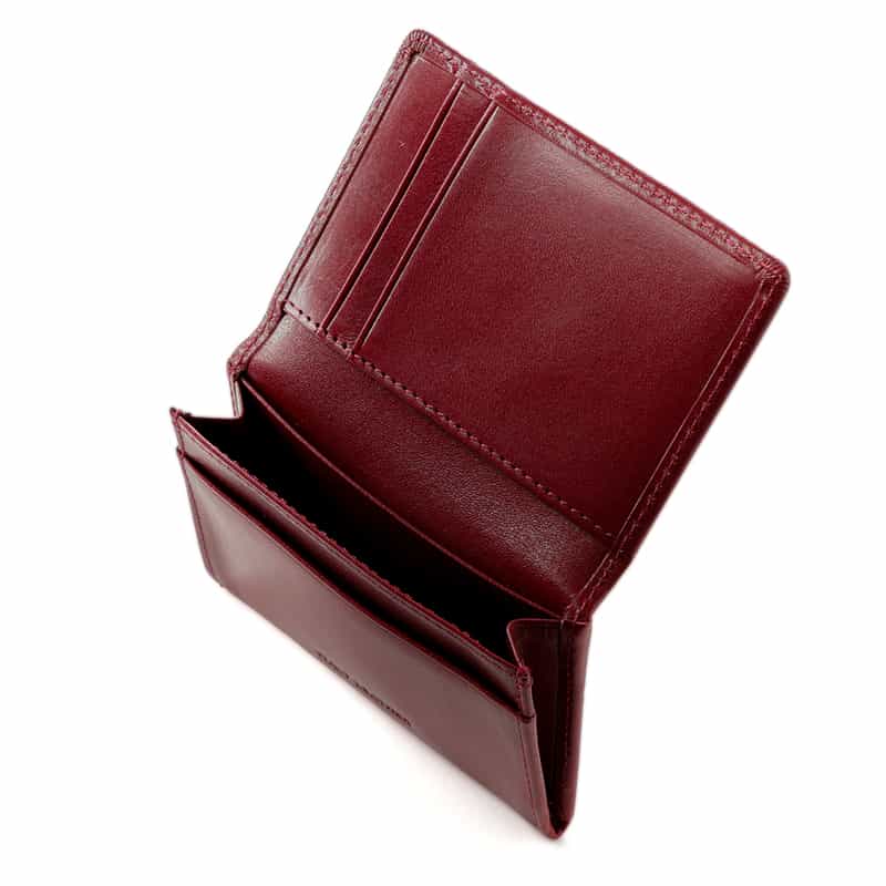 BARNEYS NEW YORK "BARNEYS" ロゴ入りレザーカードケース RED