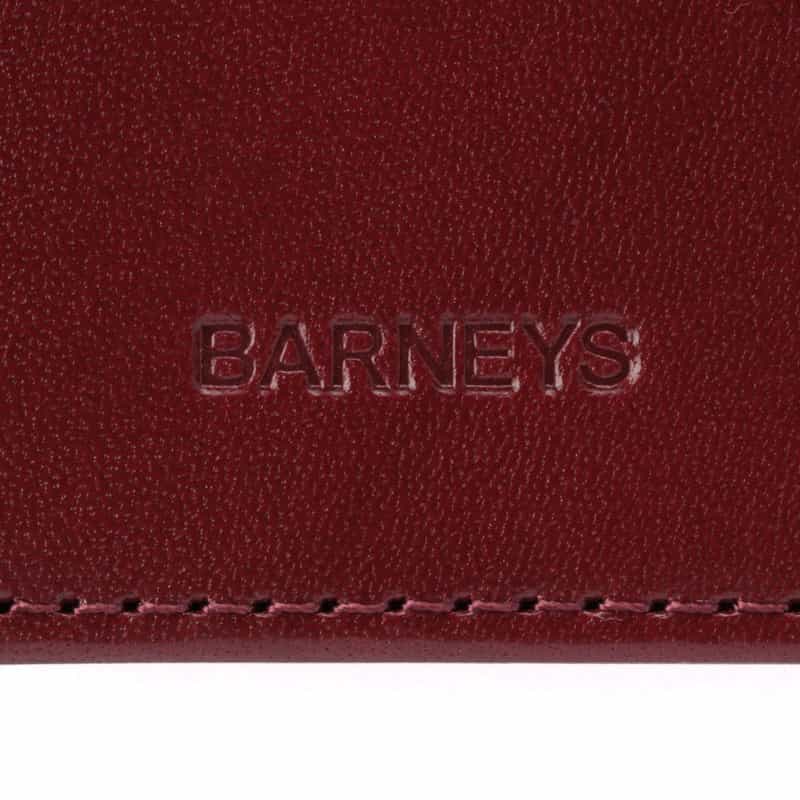 BARNEYS NEW YORK "BARNEYS" ロゴ入りレザーカードケース RED