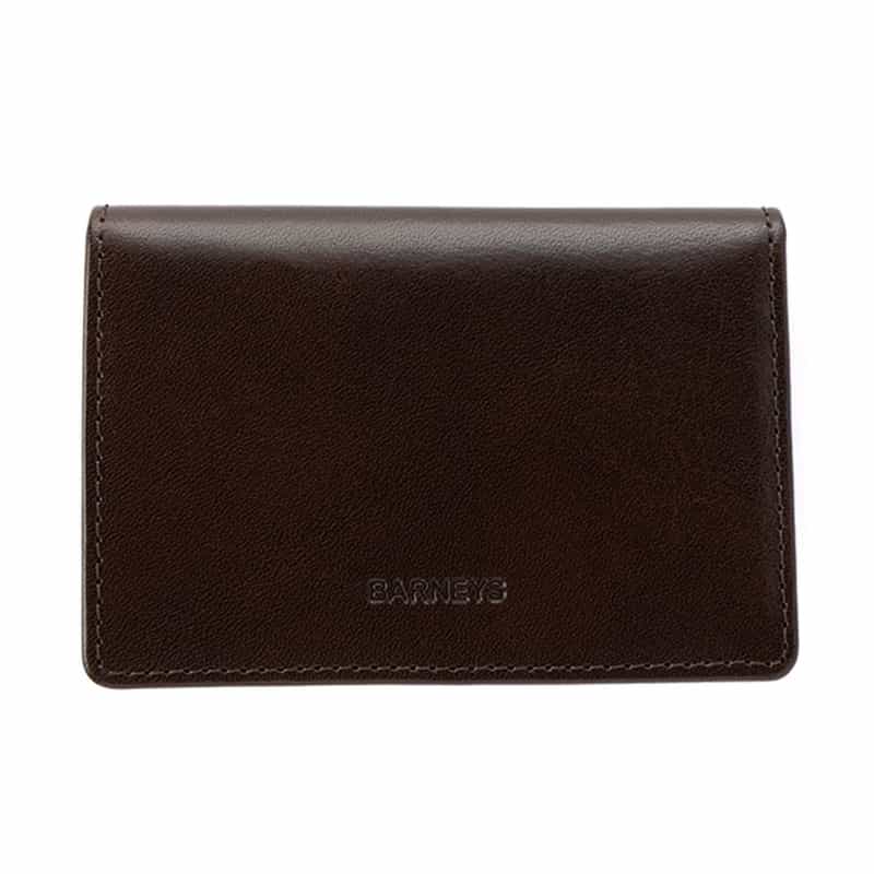 BARNEYS NEW YORK "BARNEYS" ロゴ入りレザーカードケース DARK BROWN