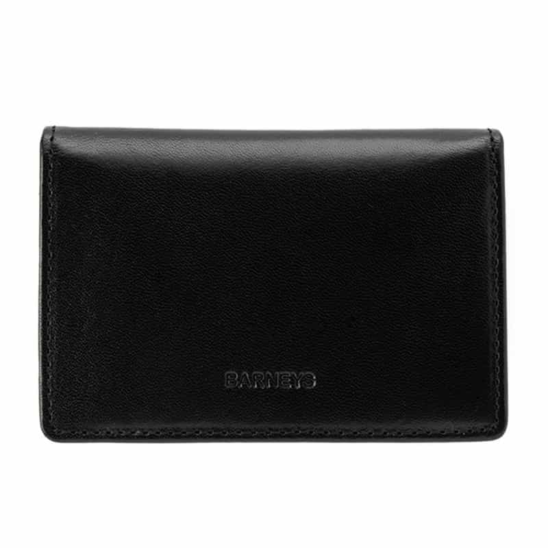 BARNEYS NEW YORK "BARNEYS" ロゴ入りレザーカードケース BLACK