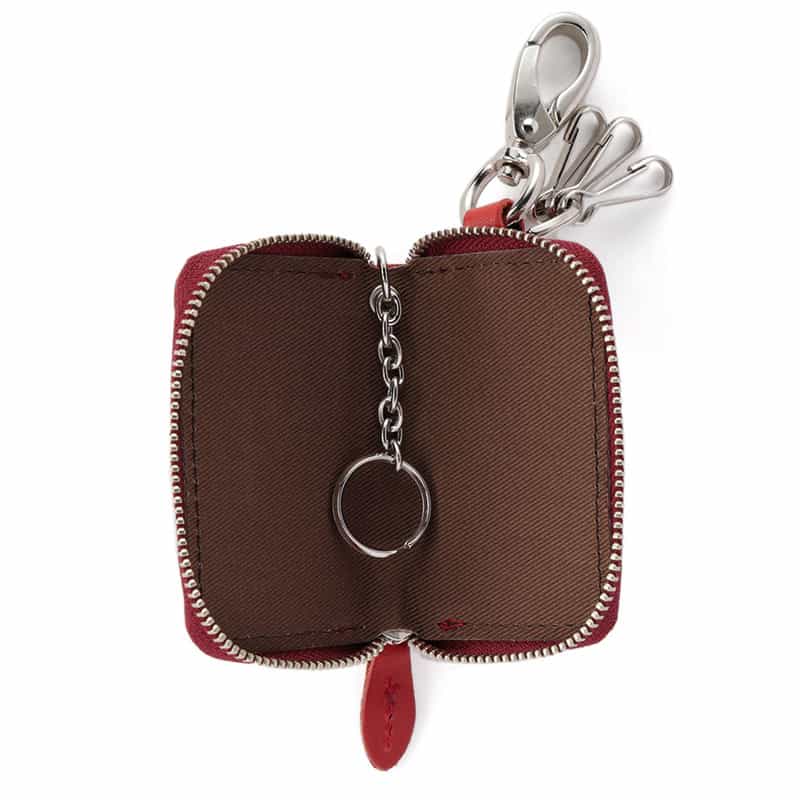 BARNEYS NEW YORK "BARNEYS" ロゴ入りレザースマートキーケース RED