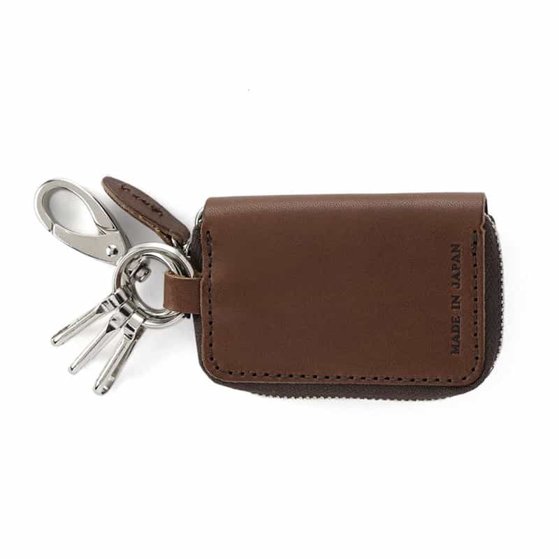 BARNEYS NEW YORK "BARNEYS" ロゴ入りレザースマートキーケース DARK BROWN