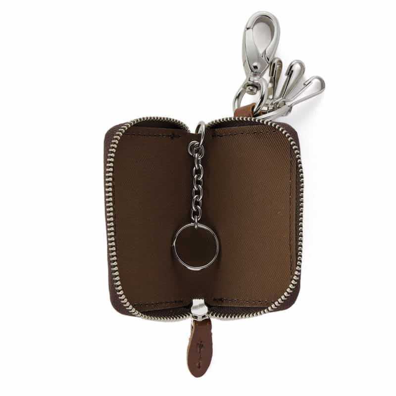 BARNEYS NEW YORK "BARNEYS" ロゴ入りレザースマートキーケース DARK BROWN