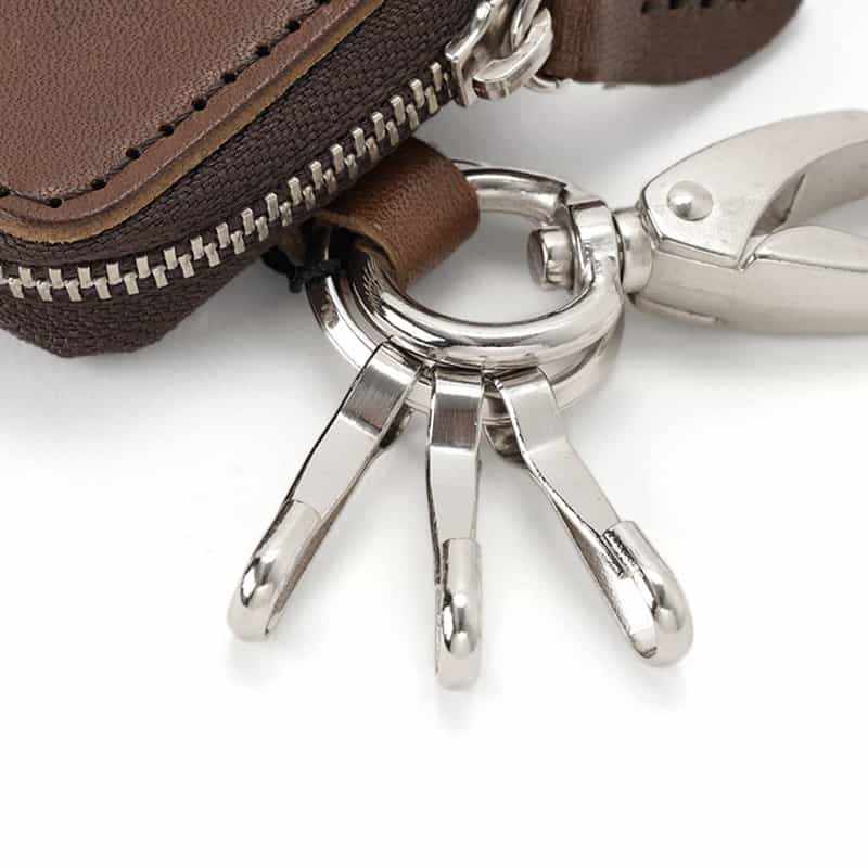 BARNEYS NEW YORK "BARNEYS" ロゴ入りレザースマートキーケース DARK BROWN