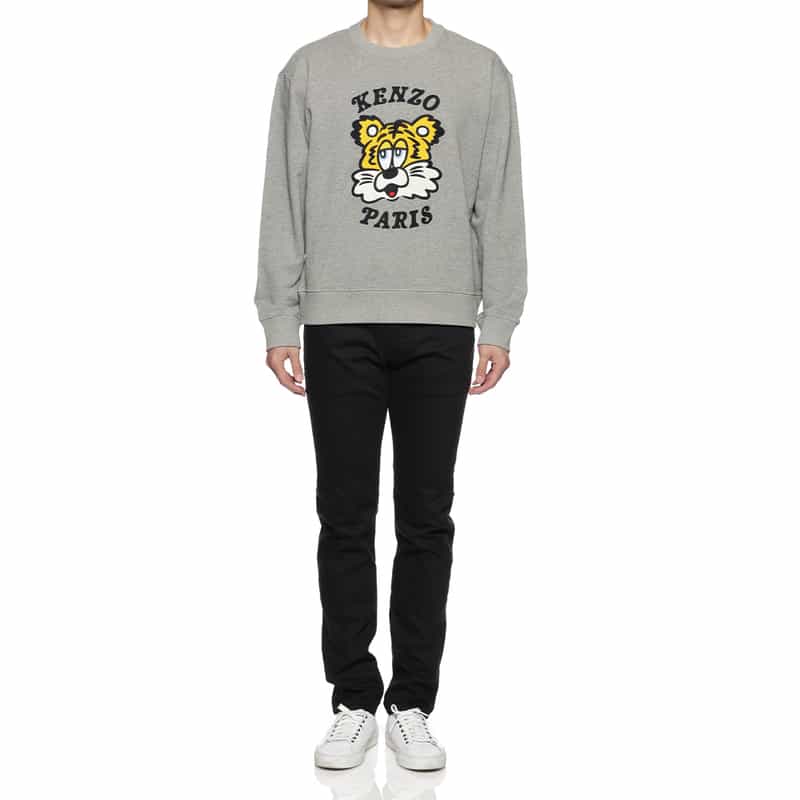 KENZO KENZO＜ケンゾー＞エンブロイダリー スウェットプルオーバー GRAY