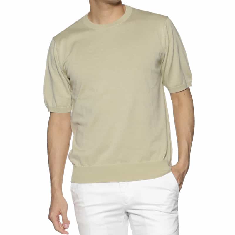 BARNEYS NEW YORK 海島綿クルーネックニットプルオーバー BEIGE