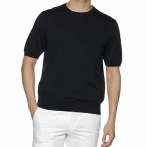 海島綿クルーネックニットプルオーバー