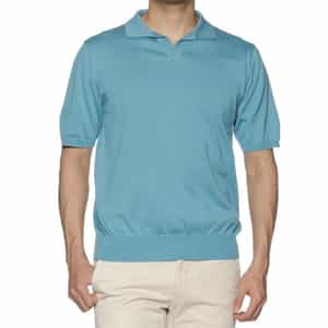 【関税込み】Bode ブルー メランジ ニットポロシャツ 海島綿ニットポロシャツ（2172693）｜BARNEYS NEW YORK