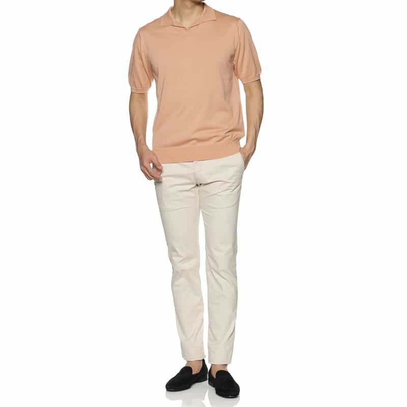 BARNEYS NEW YORK 海島綿ニットポロシャツ PINK