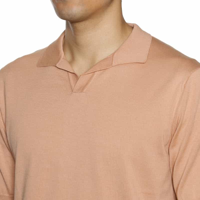 BARNEYS NEW YORK 海島綿ニットポロシャツ PINK