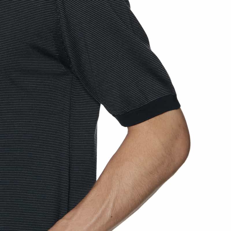 BARNEYS NEW YORK 海島綿マイクロボーダー柄ニットプルオーバー NAVY