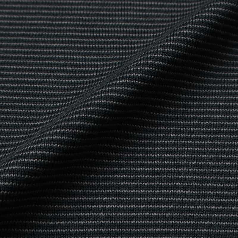 BARNEYS NEW YORK 海島綿マイクロボーダー柄ニットプルオーバー NAVY