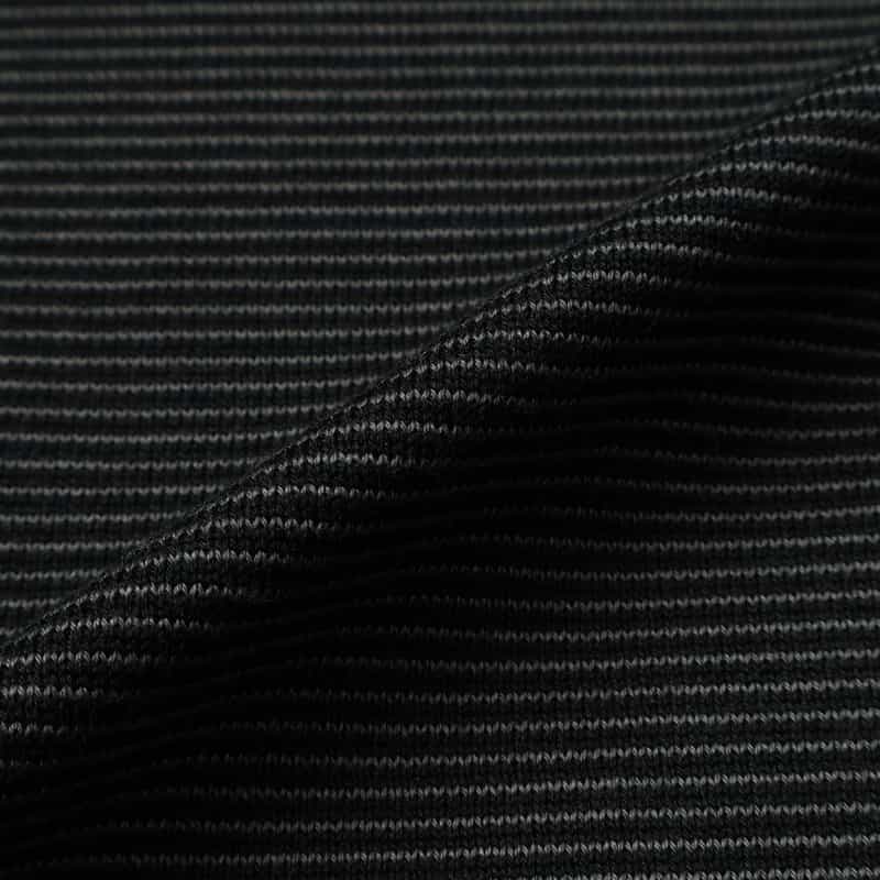 BARNEYS NEW YORK 海島綿マイクロボーダー柄ニットプルオーバー BLACK