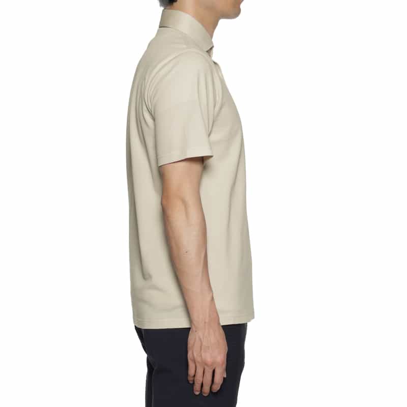 BARNEYS NEW YORK 海島綿鹿の子ニットポロシャツ BEIGE