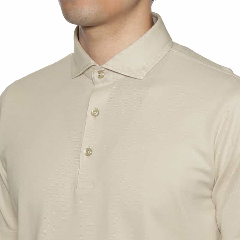 BARNEYS NEW YORK 海島綿鹿の子ニットポロシャツ BEIGE