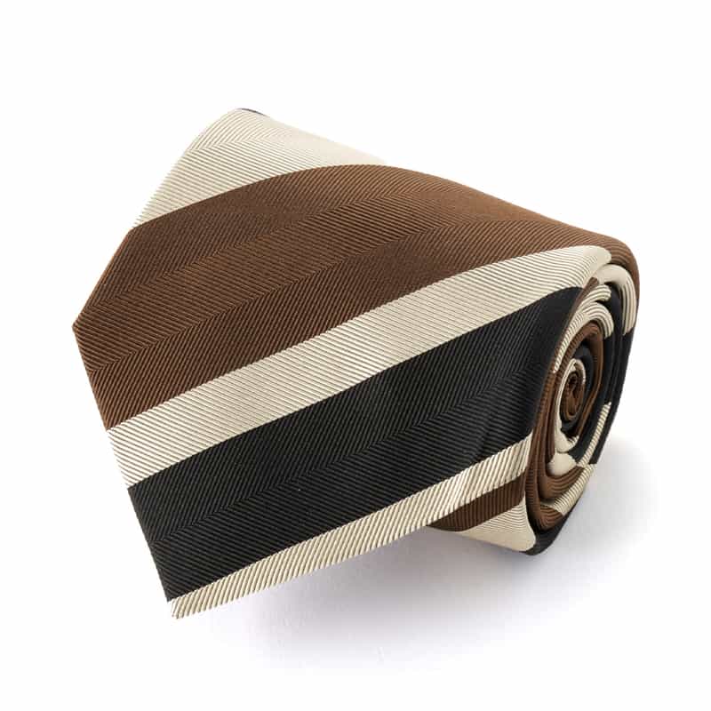 BARNEYS NEW YORK オルタネイト ストライプ柄タイ BROWN