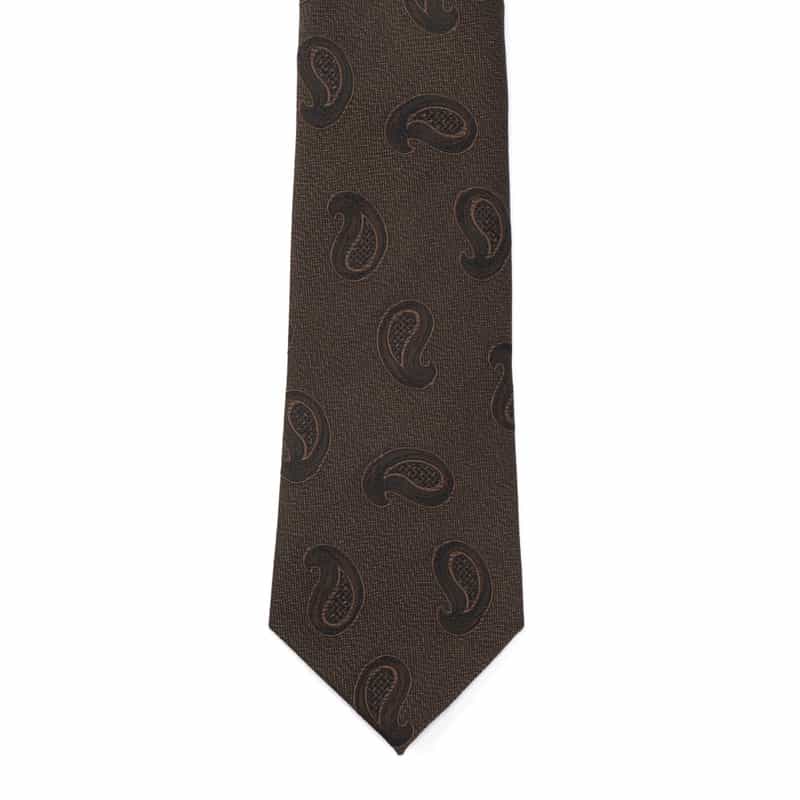 BARNEYS NEW YORK ペイズリー柄タイ BROWN