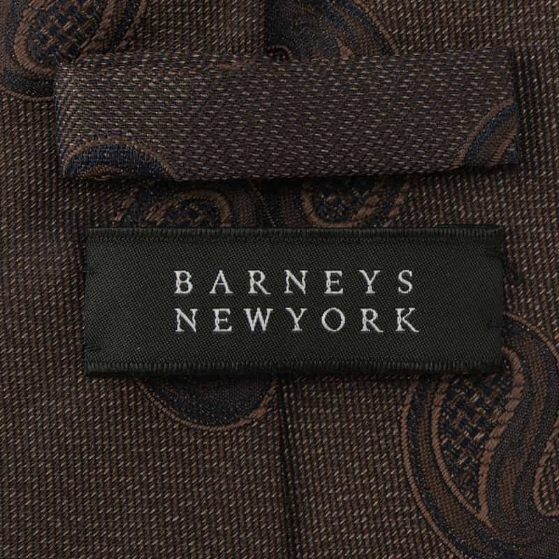 BARNEYS NEW YORK ペイズリー柄タイ BROWN