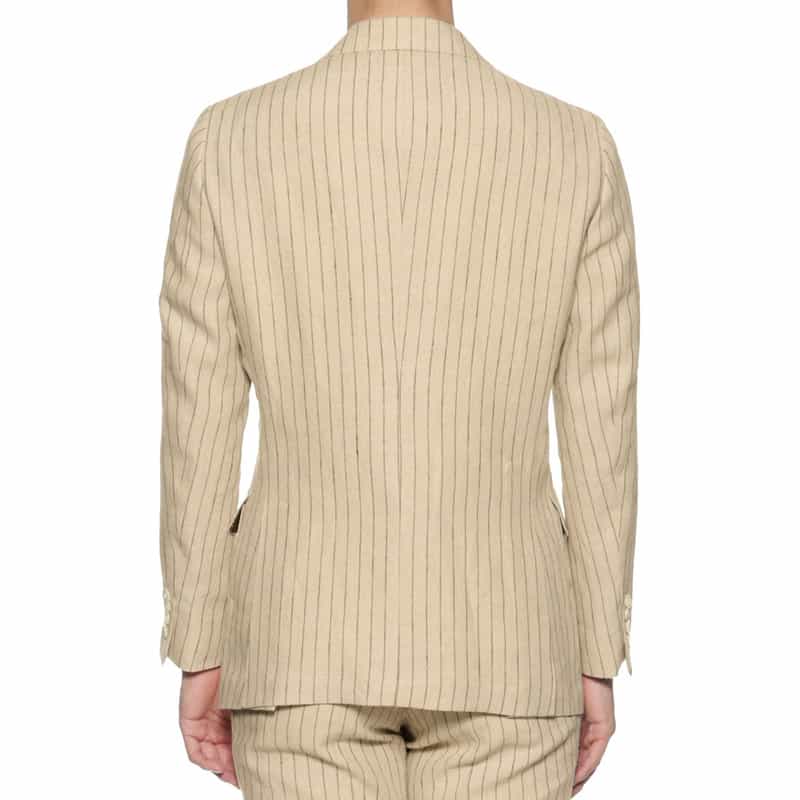 BARNEYS NEW YORK セットアップ リネン素材ストライプ柄ジャケット BEIGE