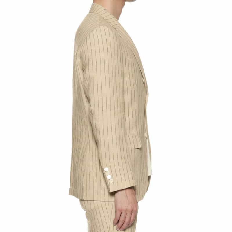 BARNEYS NEW YORK セットアップ リネン素材ストライプ柄ジャケット BEIGE