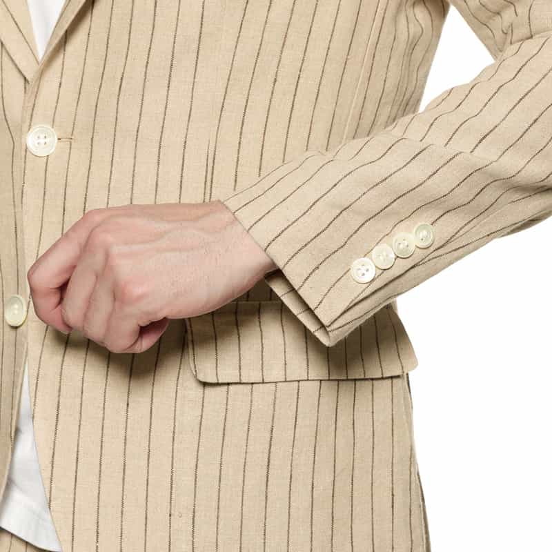 BARNEYS NEW YORK セットアップ リネン素材ストライプ柄ジャケット BEIGE