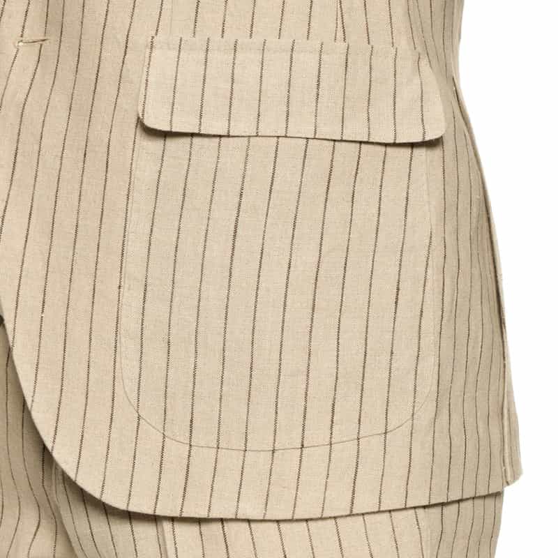 BARNEYS NEW YORK セットアップ リネン素材ストライプ柄ジャケット BEIGE