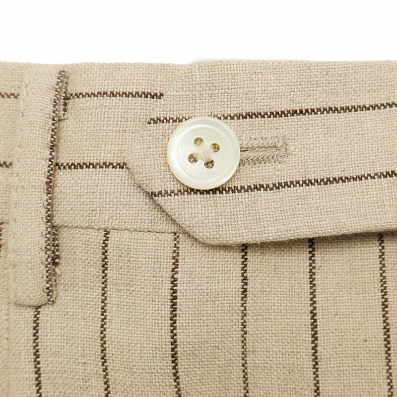BARNEYS NEW YORK セットアップ リネン素材ストライプ柄パンツ BEIGE