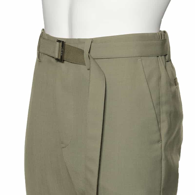 SACAI ベルテッド イージーパンツ TAUPE
