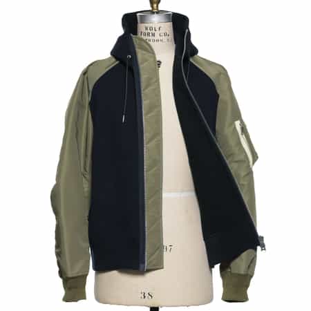 国内発送【sacai】コンビネーション スエットフーディ コンビネーション ジップアップフーディ（2234623）｜SACAI