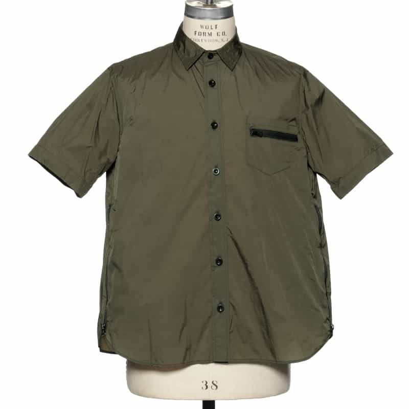 SACAI ナイロン シャツ KHAKI