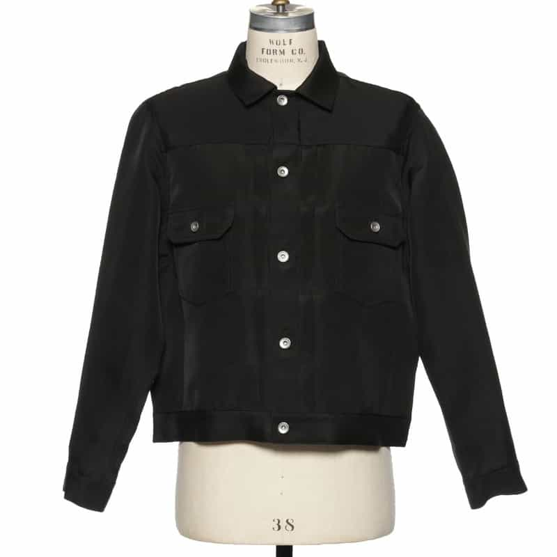 SACAI ダブルフェイス シルクコットンジャケット BLACK