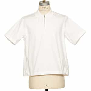 ドローストリングヘム ショートジップアップ ポロシャツ