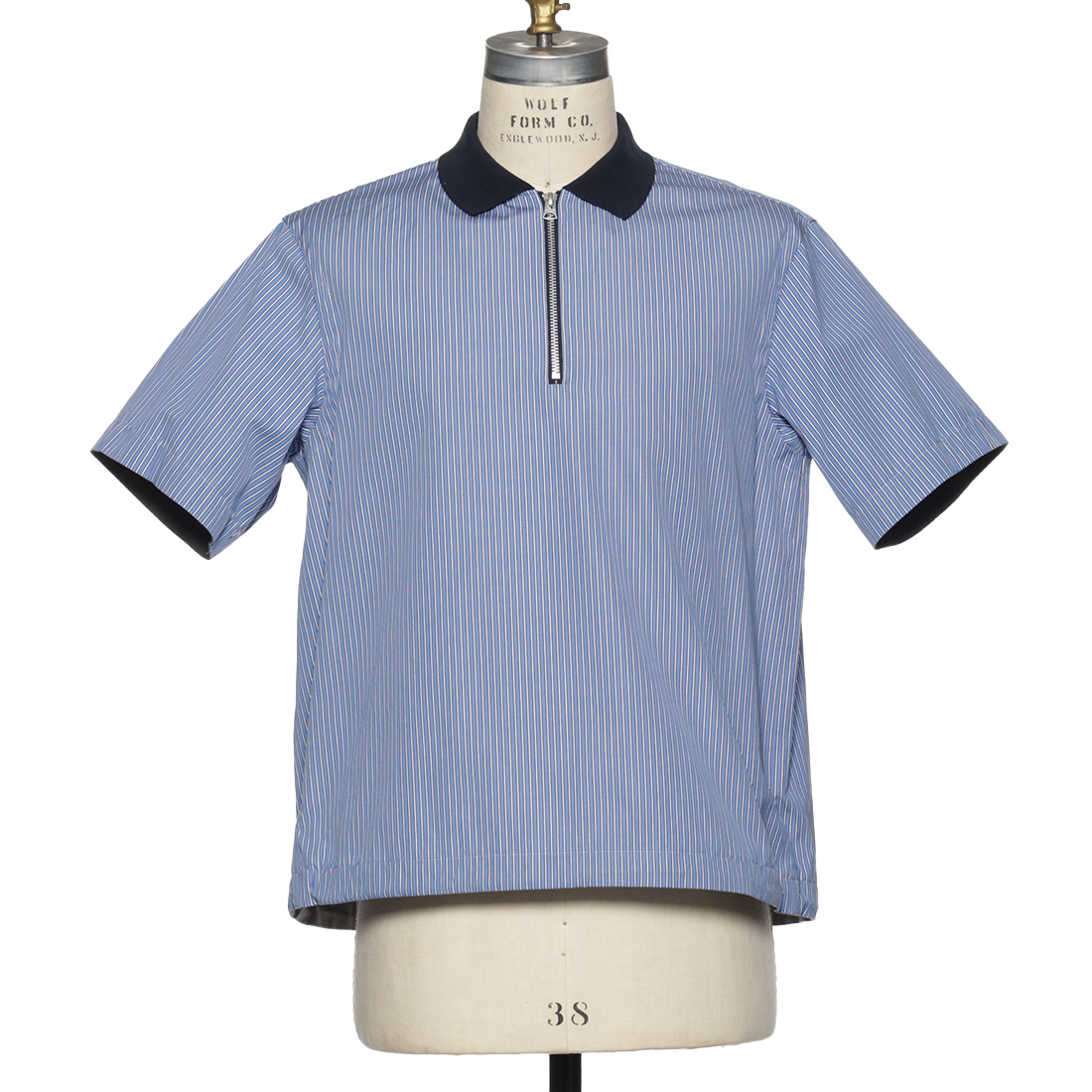 ドローストリングヘム ショートジップアップ ポロシャツ