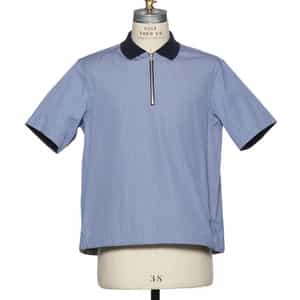 ドローストリングヘム ショートジップアップ ポロシャツ