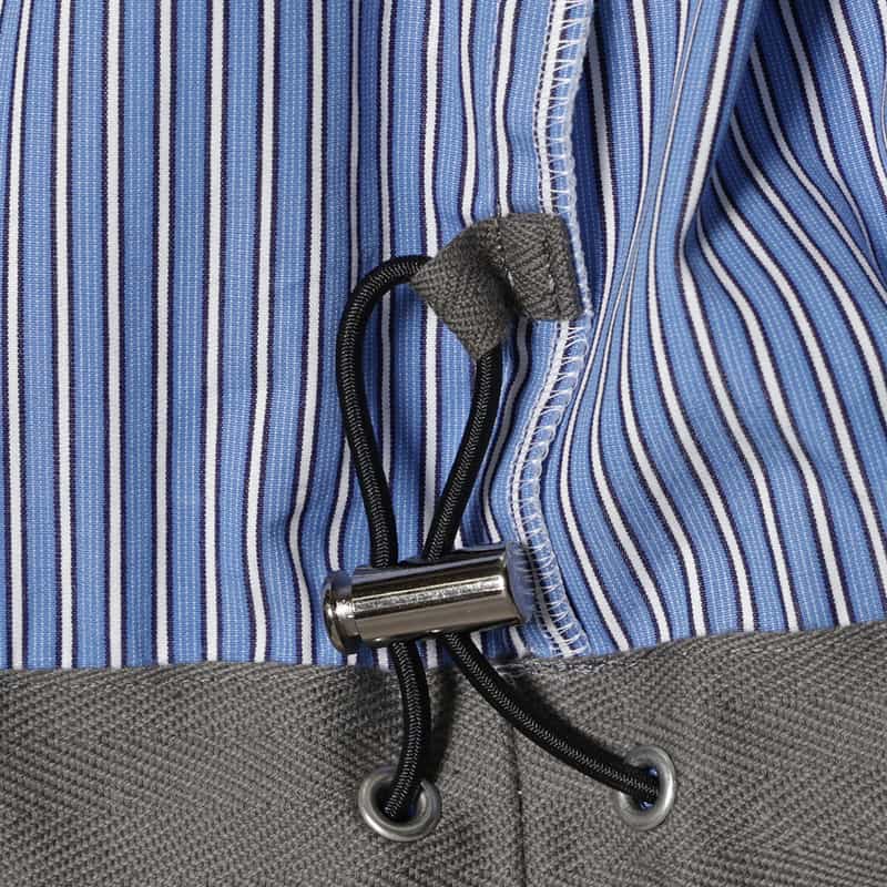 SACAI ドローストリングヘム ショートジップアップ ポロシャツ BLUE