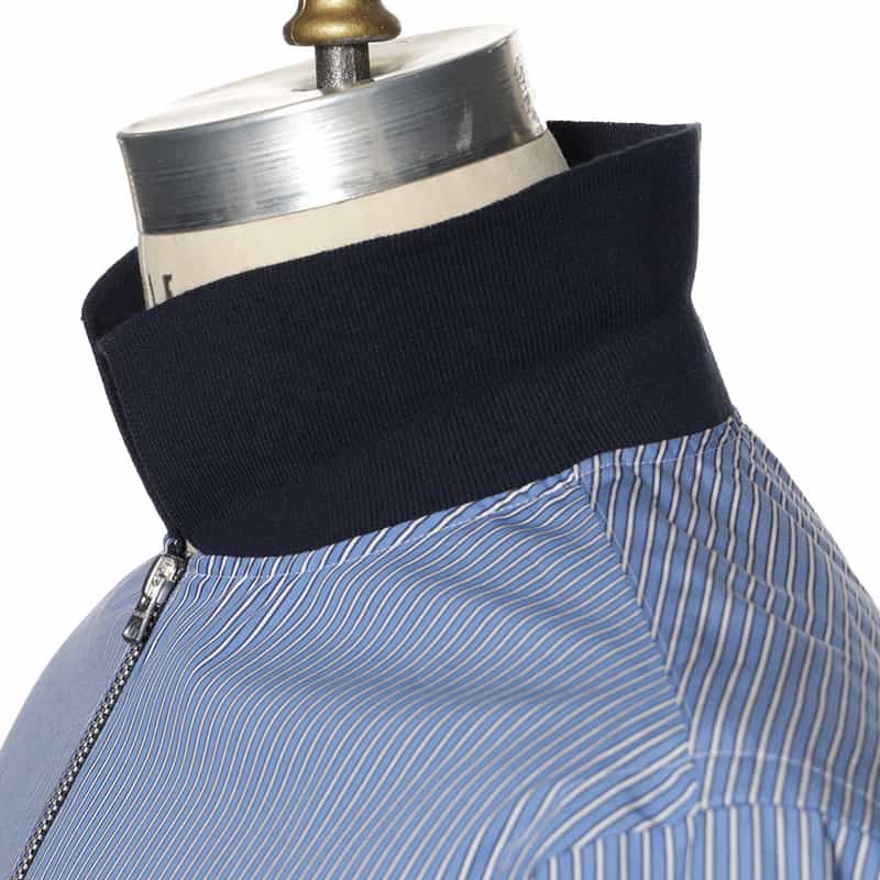 SACAI ドローストリングヘム ショートジップアップ ポロシャツ BLUE