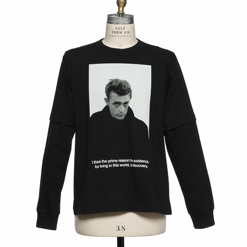 SACAI JAMES DEAN フォトプリントロングスリーブTシャツ BLACK