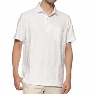 ボタニカルジャガード柄ポロシャツ