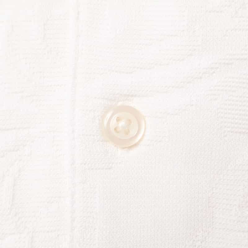 BARNEYS NEW YORK ボタニカルジャガード柄ポロシャツ WHITE