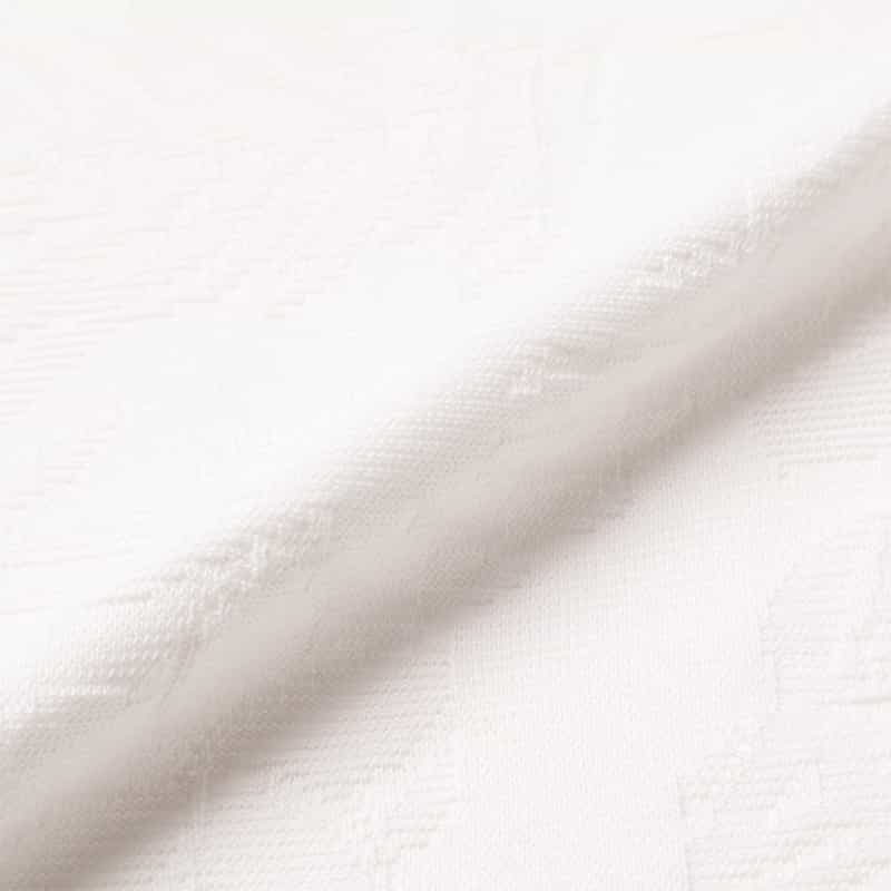 BARNEYS NEW YORK ボタニカルジャガード柄ポロシャツ WHITE