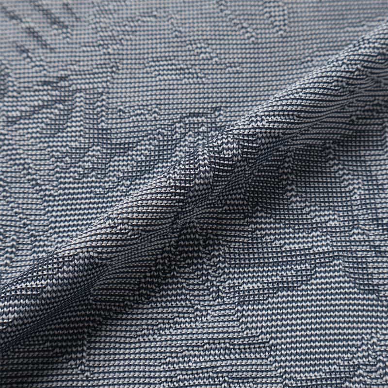 BARNEYS NEW YORK ボタニカルジャガード柄ポロシャツ GRAY
