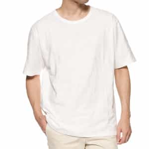 ボタニカルジャガード柄クルーネックTシャツ