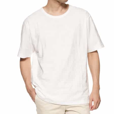 ボタニカルジャガード柄クルーネックTシャツ