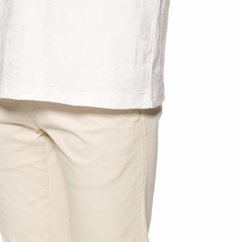 BARNEYS NEW YORK ボタニカルジャガード柄クルーネックTシャツ WHITE