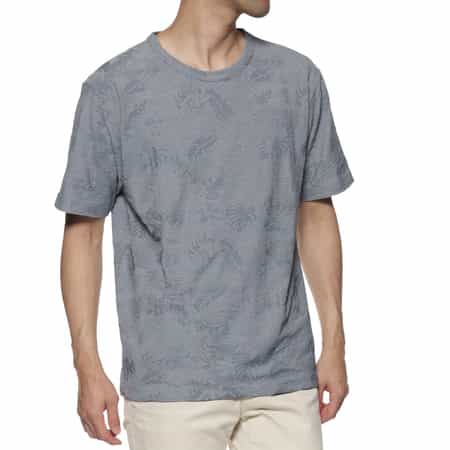ボタニカルジャガード柄クルーネックTシャツ