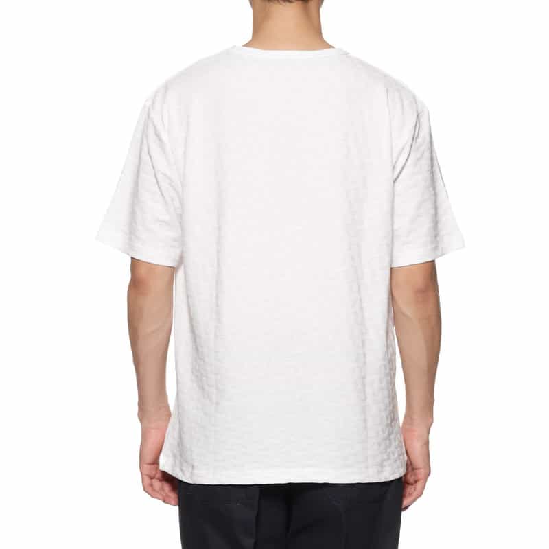 BARNEYS NEW YORK ジオメトリック柄ジャカード クルーネックTシャツ WHITE