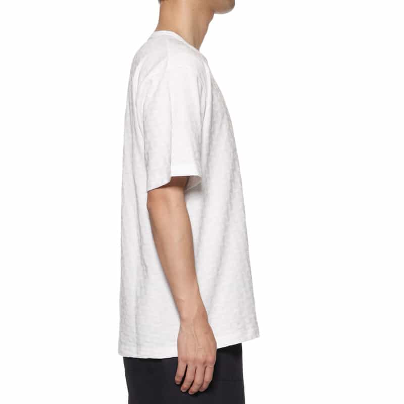 BARNEYS NEW YORK ジオメトリック柄ジャカード クルーネックTシャツ WHITE